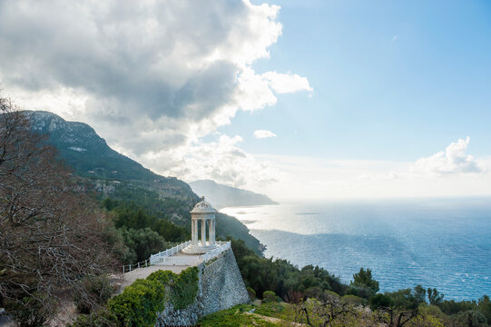 View to monopteros, Son Marroig, Mallorca, Spain