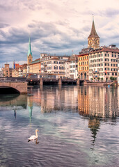 Fototapeta premium Zurich city in the daytime, Switzerland