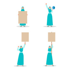 Female Moslem Make Protest Statements