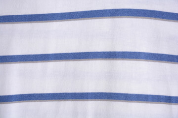 Texture background of striped vintage shirt. Blue and white stripe