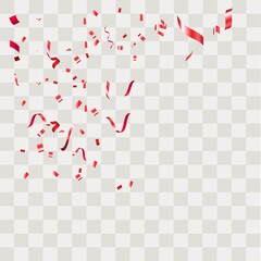 Colorful confetti. Festive of falling shiny confetti isolated on transparent background.