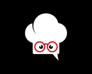 Geek chef bubble chat with eyeglass