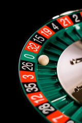 Roulette table close up at the Casino