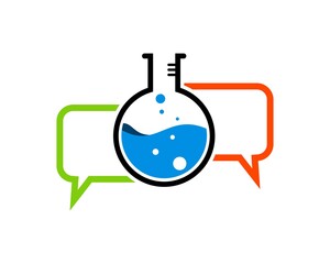 Bubble chat with bottle laboratory