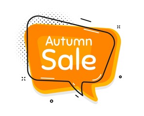 Autumn Sale. Thought chat bubble. Special offer price sign. Advertising Discounts symbol. Speech bubble with lines. Autumn sale promotion text. Vector