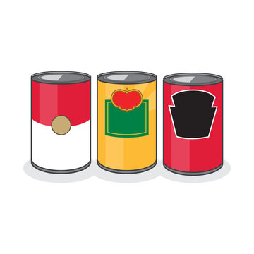 Set of 3 Classic Food Cans