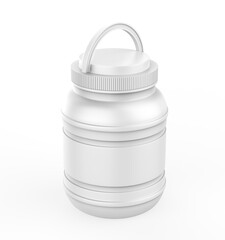 Plastic Jar With Handle Mock up isolated on a white background. 3d illustration