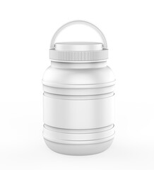 Obraz premium Plastic Jar With Handle Mock up isolated on a white background. 3d illustration