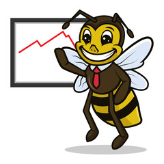 Cute bee mascot business-related design
