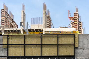 New unfinished building at city construction site