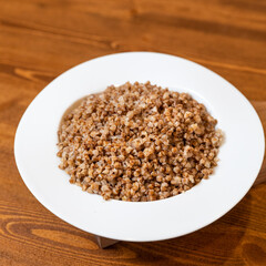 Tasty buckwheat meat close up
