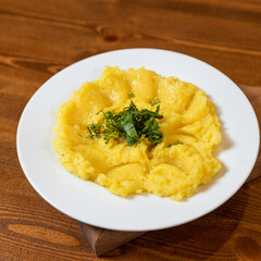 Puree, mashed potato close up