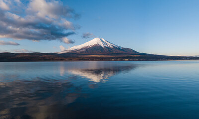 Inverted Mt Fuji from Lake Yamanaka, Japan