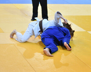 Girls compete in Judo