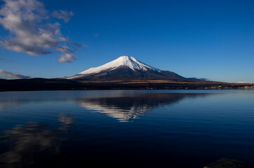 Inverted Mt Fuji from Lake Yamanaka, Japan