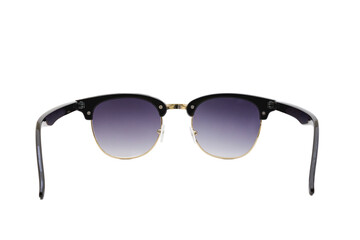 Black thick frames flat top clubmaster sunglasses with round bottom golden frames and clear dark...