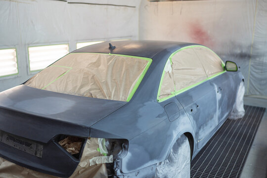 Car in auto body shop