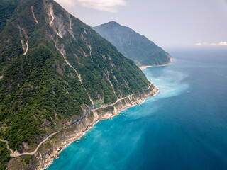 View of the sea and mountains in Eastern Taiwan