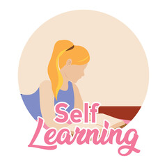 Young woman reading a book