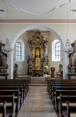 Fototapeta na wymiar Famous pilgrim target church Maria Lindenberg in St. Peter, Germany,