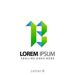 Letter B Origami Logos Design Vector Illustration Template