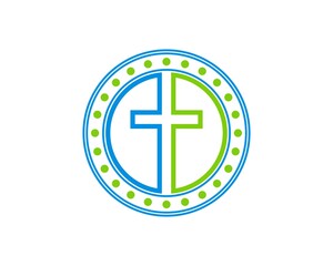 Church symbol inside the circle