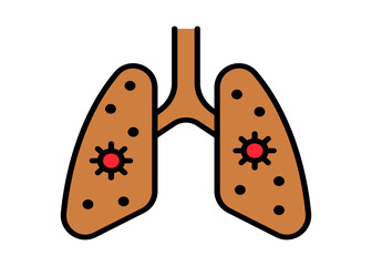 Interior of lungs vector, human anatomy illustration.