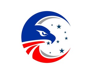 Obraz premium Circle swoosh with eagle head and star