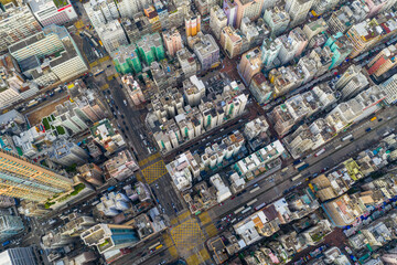 Top view of Hong Kong city