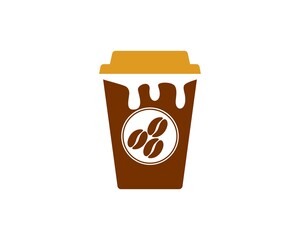 Coffee cup with bean symbol