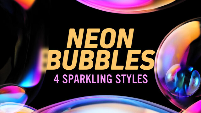Sparkling Neon Bubbles Titles