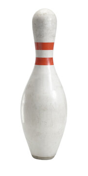 single bowling pin on white background
