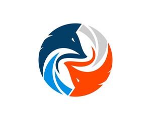 Obraz premium Two fox with yin yang shape