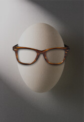 eyeglasses on egg