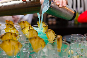 A plastic water bottle on a table
