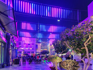 Dubai City Walk at night, a beautiful residential and tourist attraction outdoor area | Modern design
