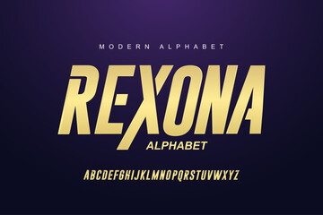 Elegant golden alphabet letters font set. Modern Custom gold Lettering Designs for logo, movie, game. Typography sans serif fonts modern style. vector illustration