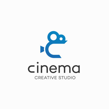 Cinema logo design with letter C concept