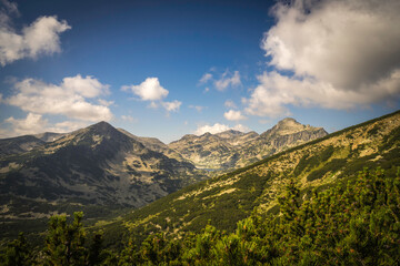 Naklejka premium Beautiful view towards peak Dzhangala, Sivrya and Popovo lake