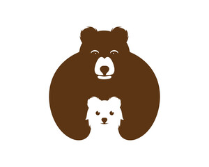 Bear and cute baby bear