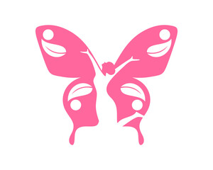 Butterfly with healthy woman inside