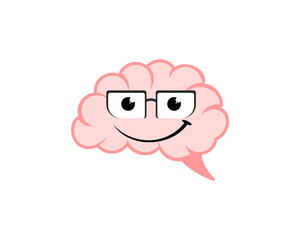 Geek brain and smiling