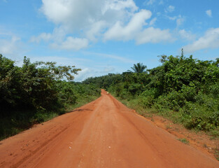 West Africa, Liberia, 6 of July 2015, Yekepa outskirts, 2015. Beautiful nature in the bush. Road conditions to Yekepa directions. 