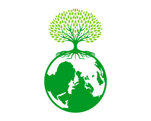 Green earth with tree