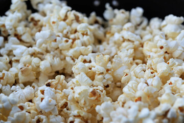 Macro of caramelized popcorn
