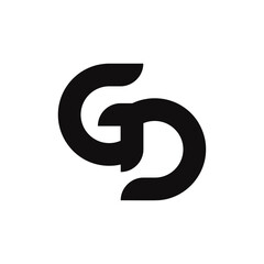 GD Letter Logo Design With Simple style