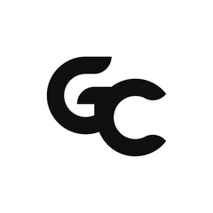 GC Letter Logo Design With Simple style