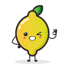 Cute Lemon fruit character for illustration or mascot.