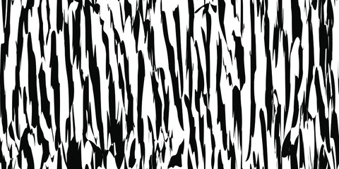 Abstract seamless background of creative stripes. Print of diverse curved lines, black and white pattern for textile in vector