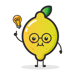 Cute Lemon fruit character for illustration or mascot.